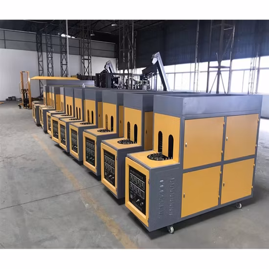 Máquina de moldeo por soplado de botellas de agua potable para mascotas, plástico semiautomático, producción estable, precio de fábrica, 2500bph